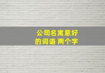 公司名寓意好的词语 两个字